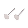 Platinum Sterling Silver Stud Earring Findings(X-STER-A003-80)