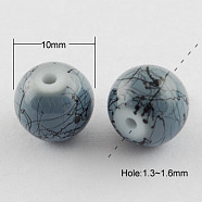 Drawbench Glass Bead Strands, Round, Slate Gray, 10mm, Hole: 1.3~1.6mm, about 80pcs/strand,  31.4 inch(GLAD-S074-10mm-84)