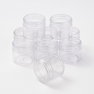 (Defective Closeout Sale: Surface Scratches) Plastic Bead Containers, Column with Screw Top lid, Clear, 4.35x3.9cm(CON-XCP0001-88)