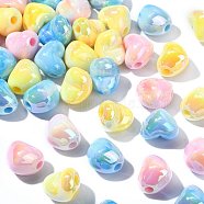 90Pcs 3 Colors UV Plating Opaque Rainbow Iridescent Acrylic Beads, Gradient Color, Heart, Mixed Color, 15x12.5x12mm, Hole: 2.5mm, 30pcs/color(PACR-CJ0001-32)