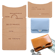 DIY Handmade Acrylic Coin Wallet Card Template Set, Saddle Brown, 197~68x100x2mm, Hole: 1.5mm and 3mm(DIY-WH0430-588)