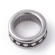 304 Stainless Steel Beads, Large Hole Beads, Ring, Antique Silver, 8x3mm, Hole: 5.5mm(STAS-G186-03AS)