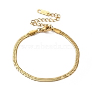 Ion Plating(IP) 304 Stainless Steel Herringbone Chain Bracelet for Men Women, Real 18K Gold Plated, Wide: 3, 6 inch(15.1cm)(BJEW-E058-01B-G)