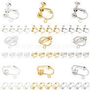 Brass & Iron Clip-on Earring Findings, Mixed Color, 36pcs/box(KK-SC0001-92)