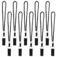 Polypropylene Fiber Walking Stick Wrist Straps, Wrist Loop for Walking Crutch, Cane Ropes for Elderly, with Iron Finding, Black, 255mm, 20pcs/bag(FIND-GF0003-69)