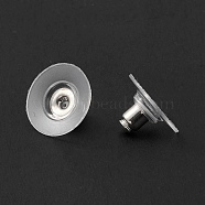 Brass Bullet Clutch Earring Backs, with Plastic Pads, Ear Nuts, Nickel Free, Platinum, 12x7mm(X-KK-EC129-NF)