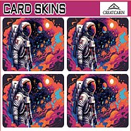 Rectangle PVC Plastic Waterproof Card Stickers, Self-adhesion Card Skin for Bank Card Decor, Spaceman, 186.3x137.3mm(DIY-WH0432-299)