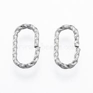 304 Stainless Steel Linking Ring, Quick Link Connectors, Twisted Oval, Stainless Steel Color, 12x6x1mm, Inner Diameter: 4x12mm(STAS-N092-166)