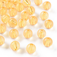 Transparent Acrylic Beads, Round, Gold, 10x9mm, Hole: 2mm, about 940pcs/500g(MACR-S370-A10mm-719)