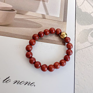 Natural Red Jasper Stretch Rings, Adjustable Beaded Rings, 3mm(IE6207-2)