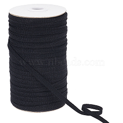 200M Cotton Linen Herringbone Ribbon, for Gift Wrapping, Party Decorations, Black, 1/4 inch(7mm), about 218.72 Yards(200m)/Roll(WH-WG84529-02)