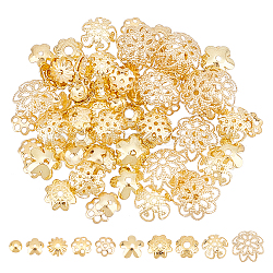 100Pcs 10 Styles 304 Stainless Steel Bead Caps, Multi-Petal & 5-Petal & Apetalous, Flower, Golden, 4~8x1~3mm, Hole: 0.8~1.8mm, 10pcs/style(STAS-UN0042-73)