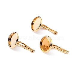 304 Stainless Steel Leverback Earring Settings, Flat Round, Golden, Tray: 14mm, 27x16x13.5mm, Pin: 0.7mm(X-STAS-F191-03G-14mm)