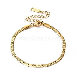 Ion Plating(IP) 304 Stainless Steel Herringbone Chain Bracelet for Men Women, Real 18K Gold Plated, Wide: 3, 6 inch(15.1cm)(BJEW-E058-01B-G)