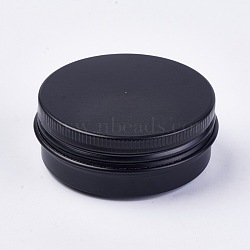 Round Aluminium Tin Cans, Aluminium Jar, Storage Containers for Cosmetic, Candles, Candies, with Screw Top Lid, Gunmetal, 5.5x2.2cm, capacity: 30ml(X-CON-WH0025-01B-30ml)