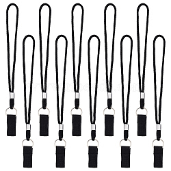 Polypropylene Fiber Walking Stick Wrist Straps, Wrist Loop for Walking Crutch, Cane Ropes for Elderly, with Iron Finding, Black, 255mm, 20pcs/bag(FIND-GF0003-69)