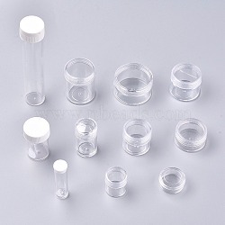 (Defective Closeout Sale)Plastic Box for Jewelry Beads, Crafts, with Cracked Screw Top Lid, Round, Clear, 1.6x1.5cm(CON-XCP0004-36)