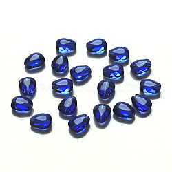 K9 Glass, Imitation Austrian Crystal Beads, Grade AAA, Faceted, teardrop, Blue, 12x9x3.5mm, Hole: 0.9~1mm(SWAR-F086-12x10mm-13)