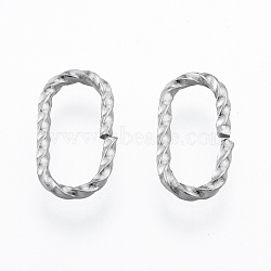 Non-Tarnish 304 Stainless Steel Linking Ring, Quick Link Connectors, Twisted Oval, Stainless Steel Color, 12x6x1mm, Inner Diameter: 4x12mm(STAS-N092-166)