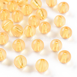 Transparent Acrylic Beads, Round, Gold, 10x9mm, Hole: 2mm, about 940pcs/500g(MACR-S370-A10mm-719)