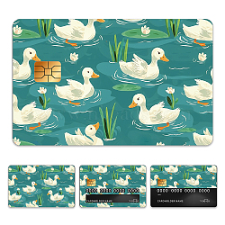 Plastic Waterproof Card Stickers, Self-adhesion Card Skin for Bank Card Decor, Rectangle, Duck, 140x190mm(STIC-WH0032-013)