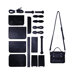 DIY Crossbody Bags Set, Including PU Leather Bag Materials, Black, 145x185x65mm(PW-WGF011A-08)