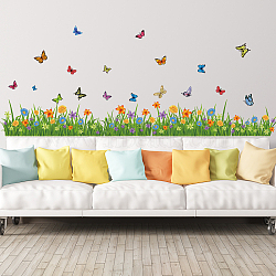 PVC Wall Stickers, Wall Decoration, Flower, 350x1180mm, 2pcs/set(DIY-WH0228-1022)