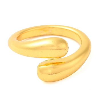 Zinc Alloy Teardrop Open Cuff Rings for Women, Golden, Inner Diameter: 17mm