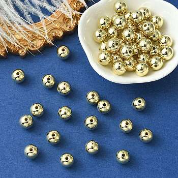 CCB Plastic Beads, for DIY Jewelry Making, Round, Golden, 10mm