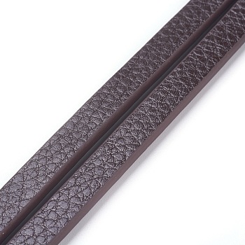 Microfiber PU Leather Cords, Flat, Coconut Brown, 7.5x3mm, about 1.09 yards(1m)/strand