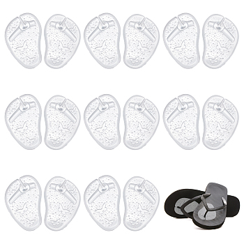 Gorgecraft 6 Pairs Silicone No Slip Flip Flop Pads, Forefoot Padding Inserts Gel Pads, Clear, 99x68x6.5mm