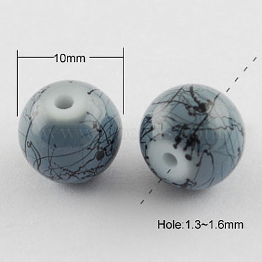 10mm SlateGray Round Drawbench Glass Beads