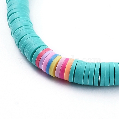 Handmade Polymer Clay Heishi Beaded Choker Necklaces(NJEW-JN02722)-3