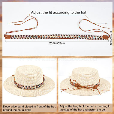Плетеный ремень из искусственной кожи в стиле юго-западной ковбойской шляпы(DIY-WH0449-03)-2