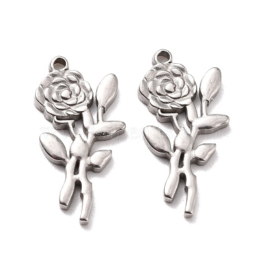 Stainless Steel Color Flower 304 Stainless Steel Pendants