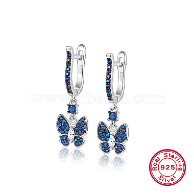 Blue Butterfly Sterling Silver Earrings