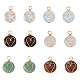 12Pcs 6 Styles Natural & Synthetic Mixed Stones Copper Wire Wrapped Pendants(G-FH0001-99)-1