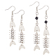 ANATTASOUL 2 Pairs 2 Style Alloy Fishbone Long Dangle Eararings for Women(EJEW-AN0002-53)-1