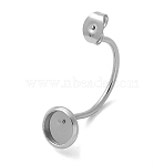 304 Stainless Steel Ear Nuts, with Flat Round Tray, Stainless Steel Color, Tray: 6mm, 26x8x11mm(STAS-L277-10A-P)