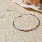 Natural Gemstone Beads Braided Bead Bracelets, Glass Seed Bead Jewelry for Women, 11.02 inch(28cm)(KZ2587-1)