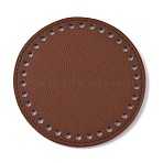 Litchi Grain PU Leather Bag Bottoms, Flat Round, Coconut Brown, 12x0.4cm, Hole: 5mm(FIND-WH0061-30C)