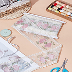 5 Yards Polyester Embroidery Flower Mesh Ribbon, with 1Pc Cardboard Display Card, Dark Salmon, 3-1/2 inch(90mm)(OCOR-LP0002-39)