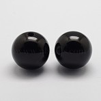 Natural Dyed & Heated Black Onyx Beads, Round, 20mm, Hole: 3~4mm(G-N0240-02)