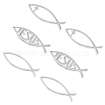 6Pcs 3 Styles Religion Waterproof PVC Adhesive Car Stickers, Fish Jesus Decals, for DIY Car Decorations, Silver, 15x4.5~5x0.1cm, 2pcs/style(DIY-FH0006-28A)