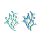 Translucent Epoxy Resin Decoden Cabochons, Coral Shape, Sky Blue, 30x23.5x2mm(CRES-S367-19B)