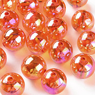 Transparent Acrylic Beads, AB Color Plated, Round, Dark Orange, 20x19mm, Hole: 3mm, about 111pcs/500g(MACR-S370-B20-726)
