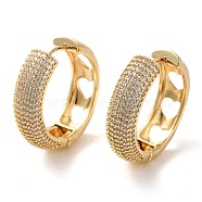 Brass Micro Pave Cubic Zirconia Thick Hoop Earrings, Hollow Heart Earring for Women, Long-Lasting Plated, Golden, 28x28.5x8mm(EJEW-H103-19G)