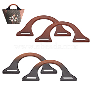 Elite 4Pcs 2 Colors 
Rubber Wood Bag Handles, Arch, Mixed Color, 8.5x21.8x0.9cm, 2pcs/color(FIND-PH0017-47)