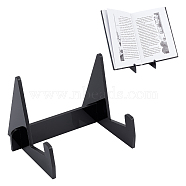 Assembled Tabletop Acrylic Bookshelf Stand, Book Display Easel for Books, Magazines, Tablet, Black, Finished Product: 14x11x10cm(AJEW-WH0329-04C)