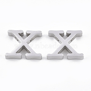 304 Stainless Steel Pendants, Stainless Steel Color, Letter, Letter.X, 11.5x15x3mm, Hole: 1.8mm(STAS-T041-10-X)